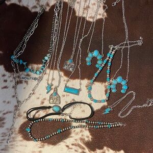 Turquoise and Silver Jewelry, mixture between cheap and quality jewelry.